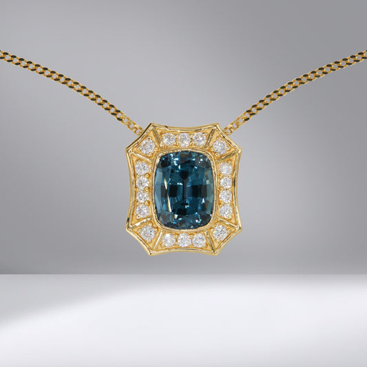 Color Sapphire Pendant Necklace