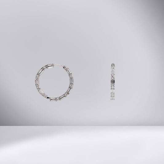 Mixed Cut Hoop Earrings