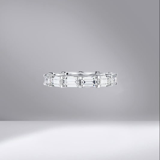 East-West Emerald Eternity Ring