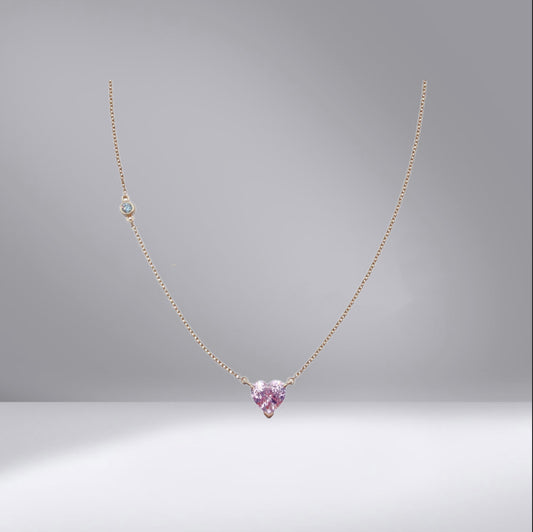 Pink Sapphire Solitaire Necklace