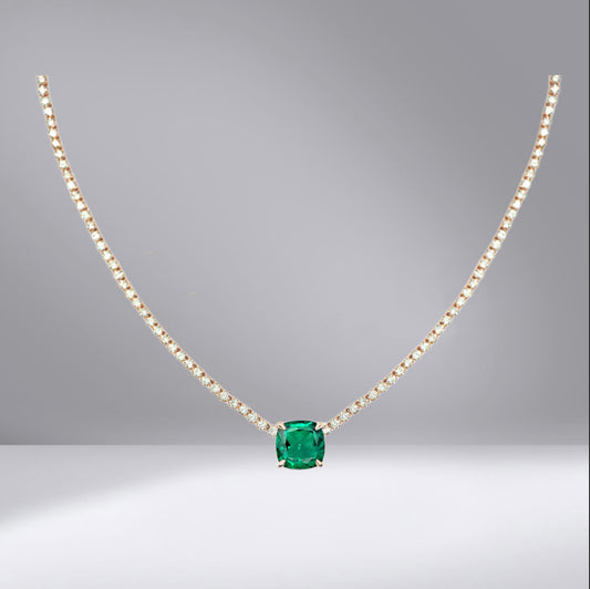 Emerald Diamond Necklace