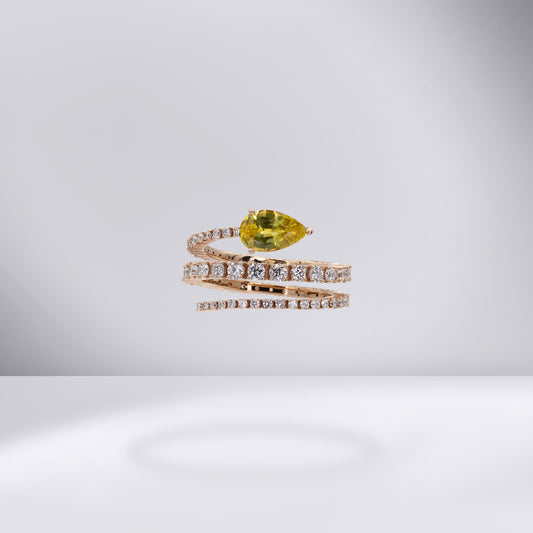 Sapphire Spiral Ring