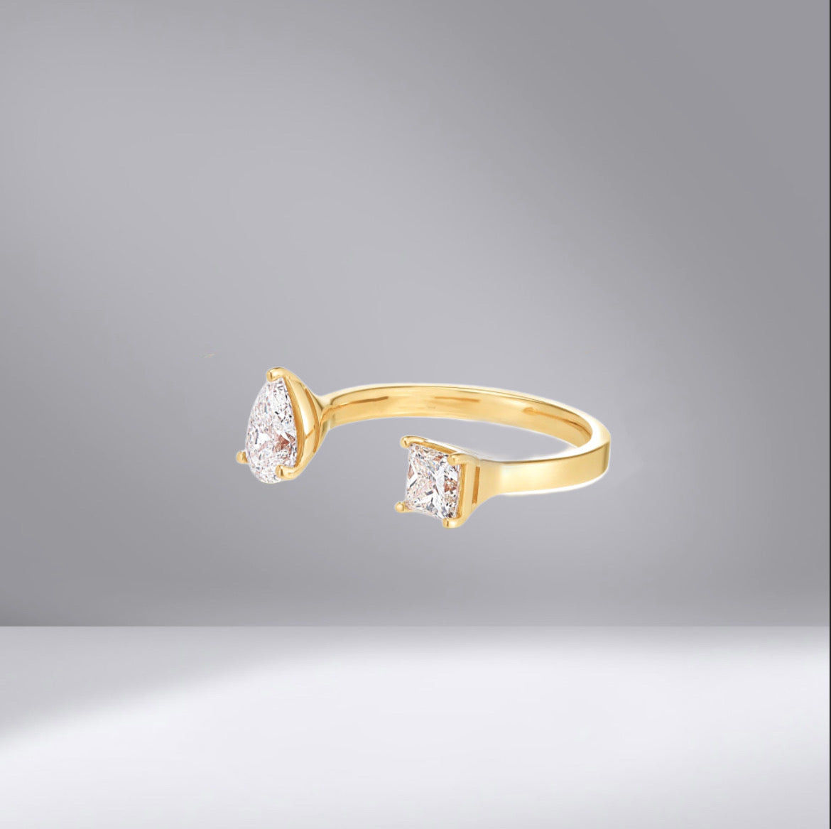 Gold Gemini Ring is your favorite choice? Two Lab Grown Diamonds are embedded in the ring. Expressive and balanced, the Gemini is a study in creative harmony. With its tactile spirit and unisex appeal, the Gemini is an effortless mainstay. 