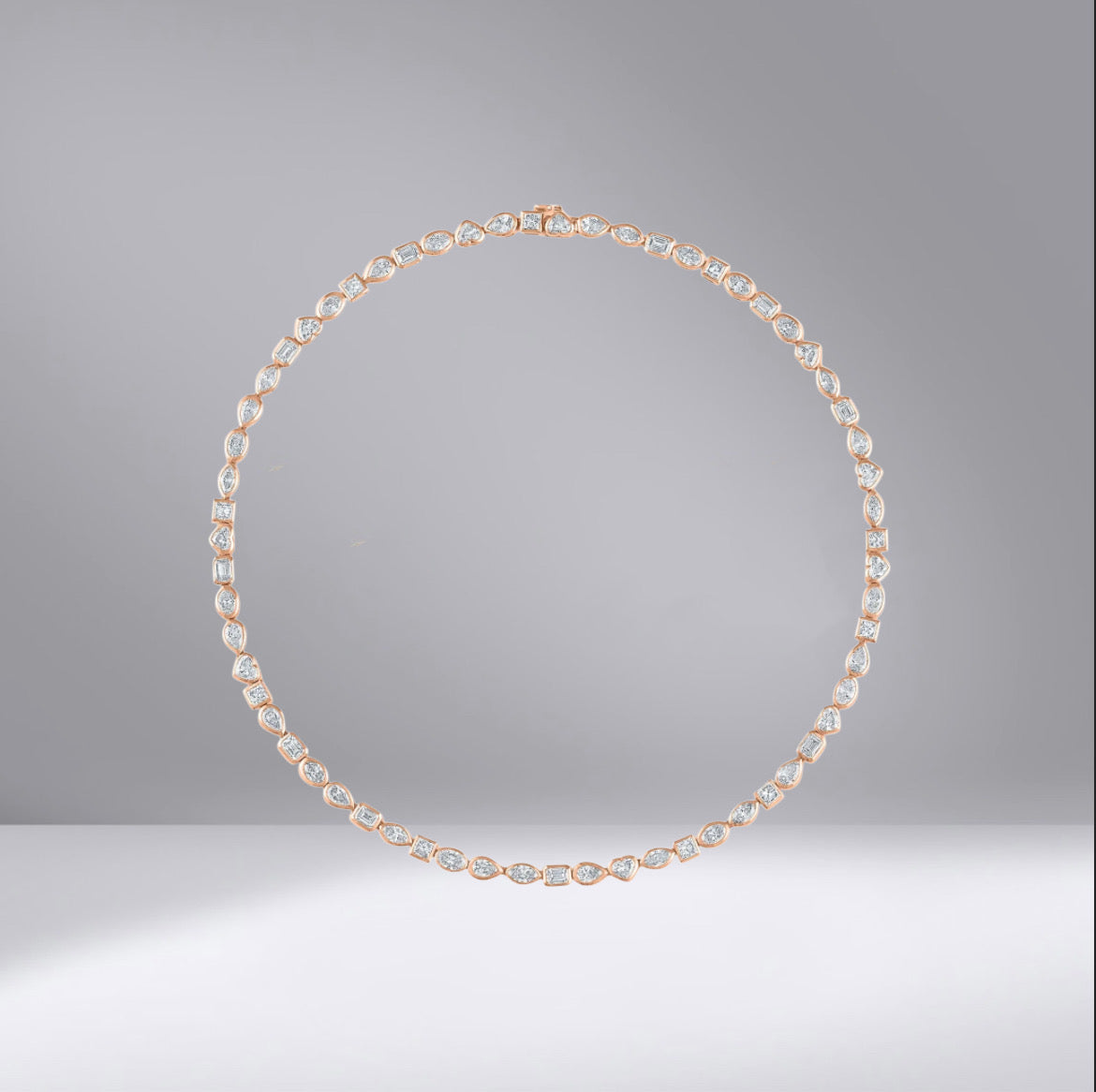 Fancy Cut Bezel Diamond Necklace