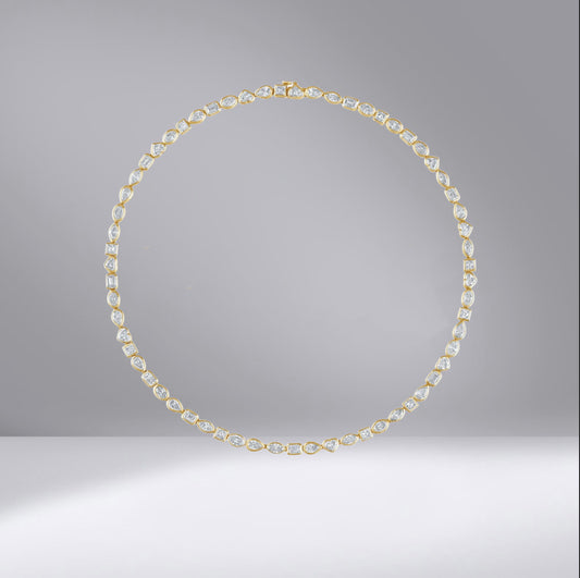 Fancy Cut Bezel Diamond Necklace