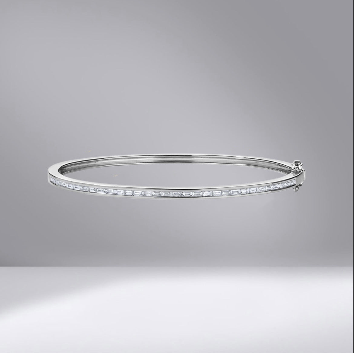 Classic Baguette Diamond Bangle