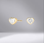 Heart Cut Bezel Studs