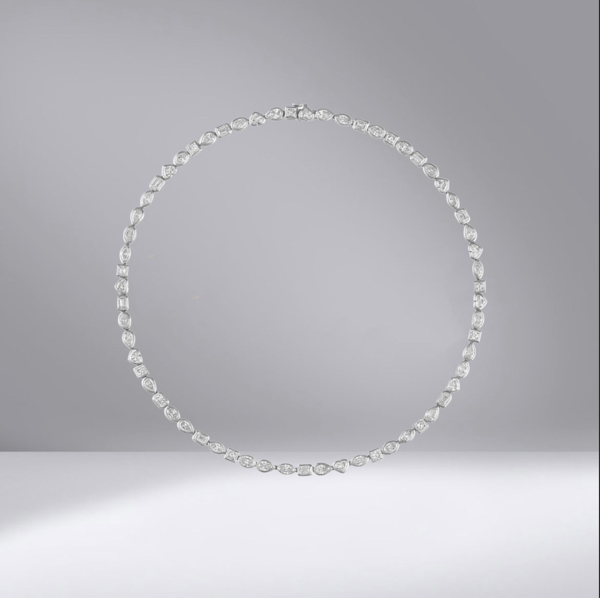 Fancy Cut Bezel Diamond Necklace