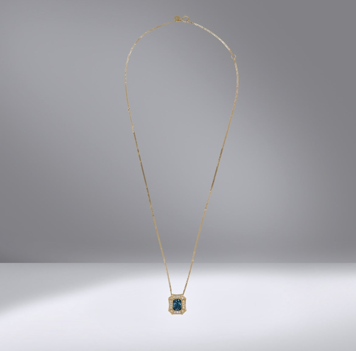 Color Sapphire Pendant Necklace