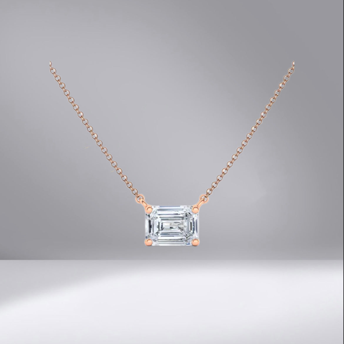 Single Emerald Diamond Necklace