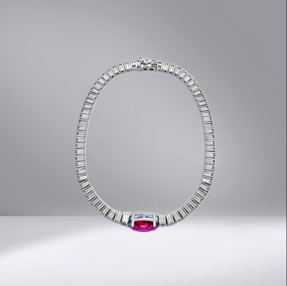 Oval Ruby Tennis Bracelet