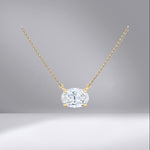 Single Oval Diamond Necklace
