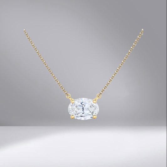 Single Oval Diamond Necklace