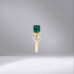 Diamond & Emerald Open Ring